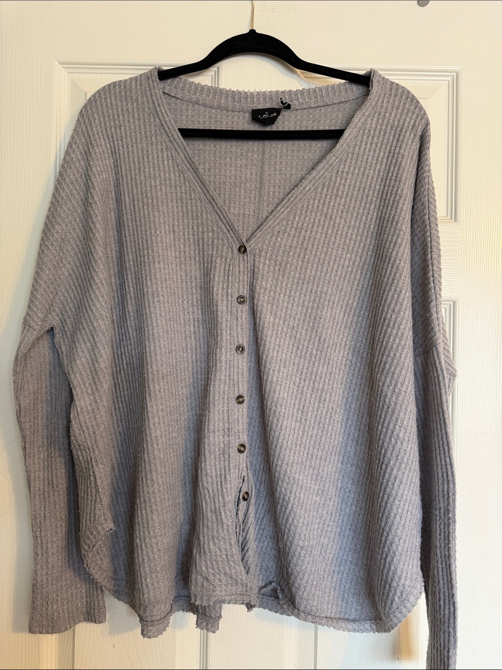 Out from under Light Gray V-Neck Button-Front Women's top